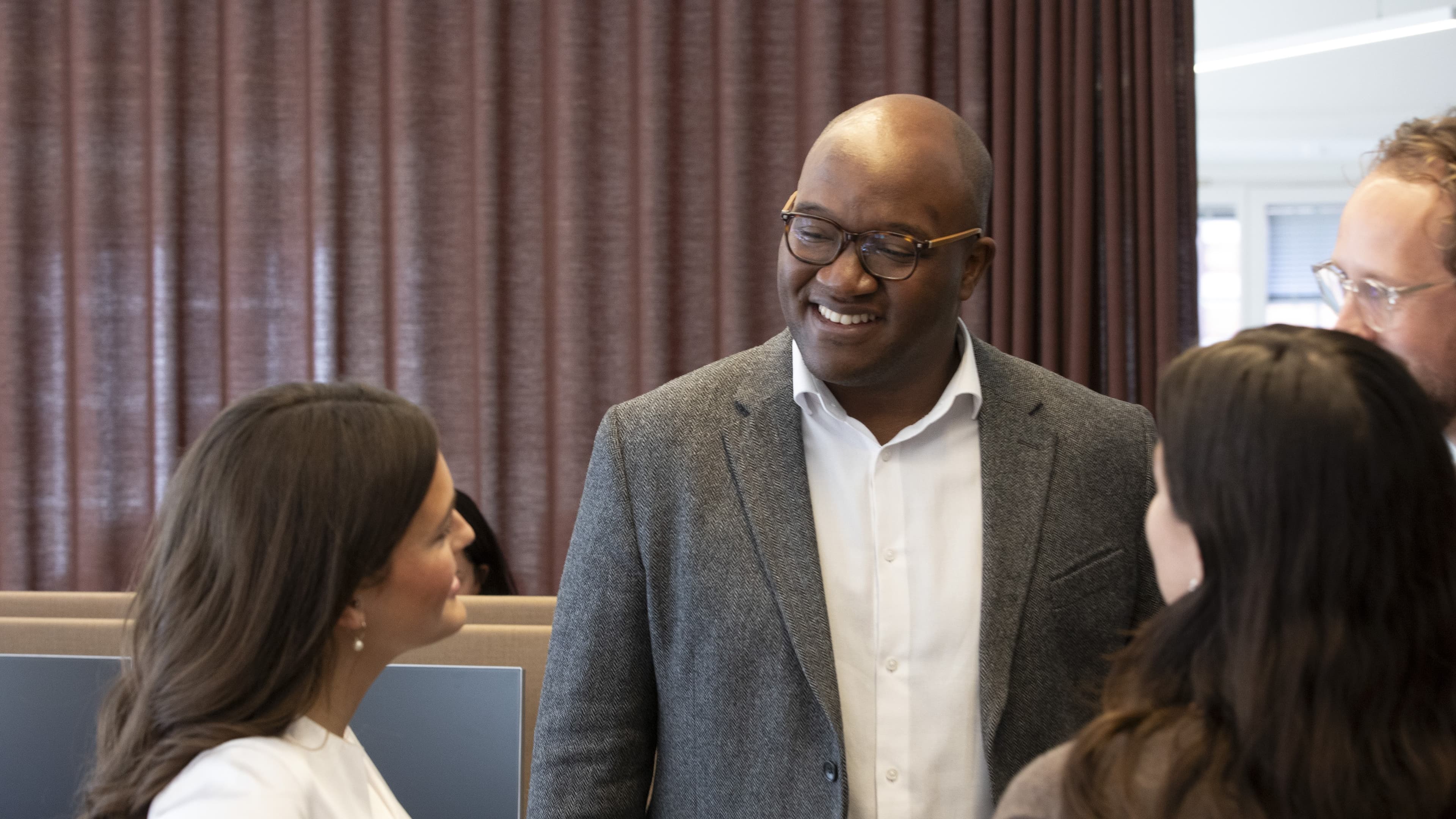 A woman working in an office
