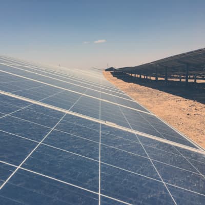 A solar power plant on a sunny day