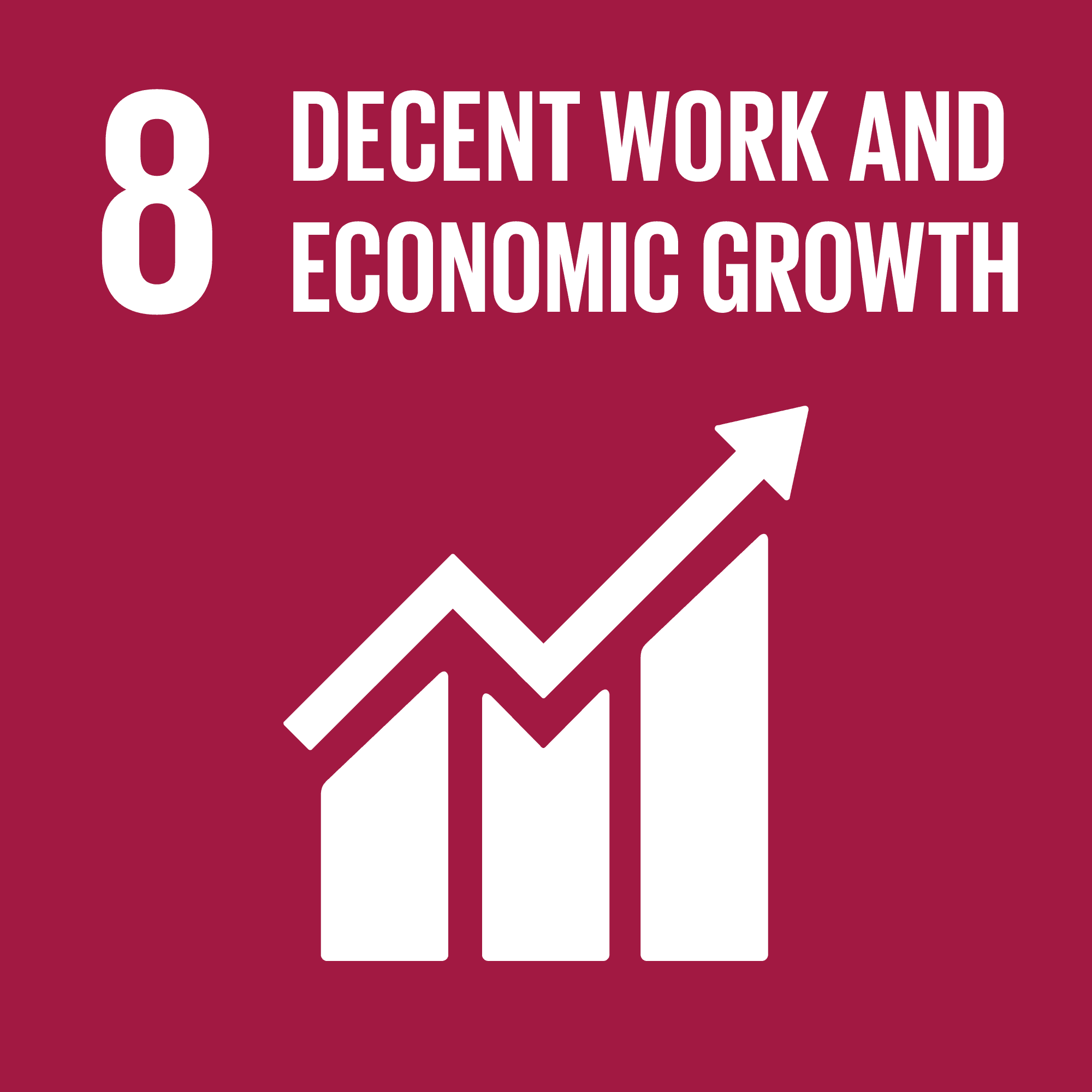 Icon for UN Global goal 8 Decent Work and Economic Growth