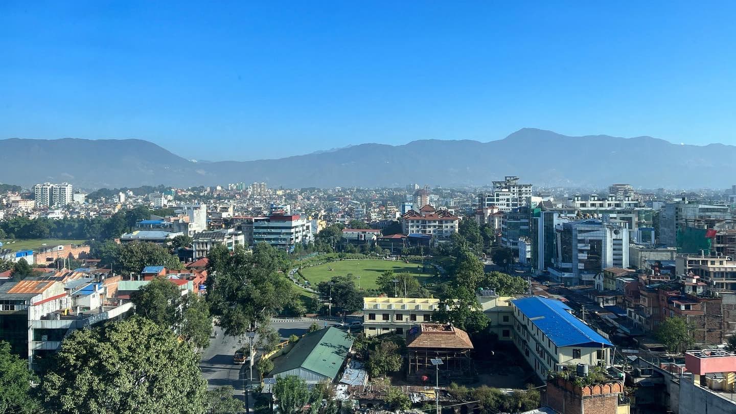 Flygfoto över staden Kathmandu